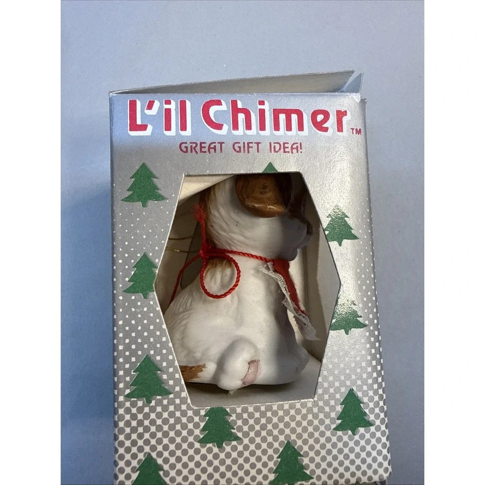 Lot of 4 Vtg Jasco L'il Chimers Christmas Bell Ornaments Porcelain w/ Boxes READ